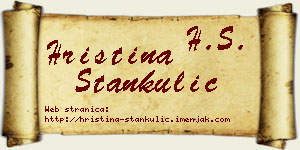 Hristina Stankulić vizit kartica